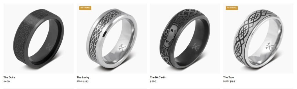 wedding bands for men celtic at discounted prices with Manly Bands promo code